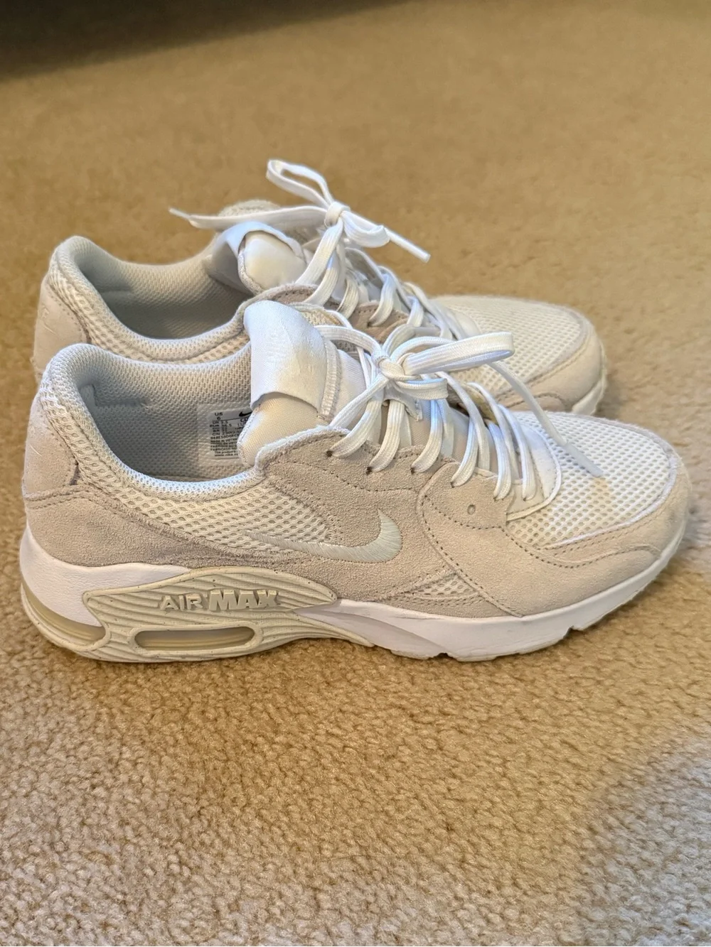 Nike Women's Air Max Sneakers in White and Light Beige